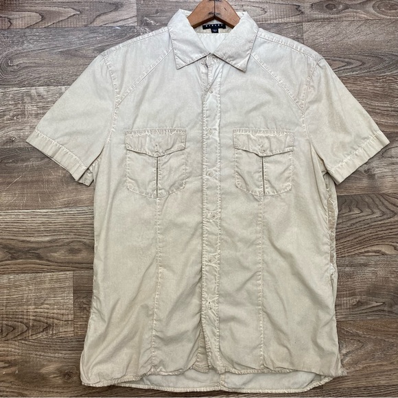 Sisley Antiqued Button Down Shirt Made In Italy - Picture 13 of 16